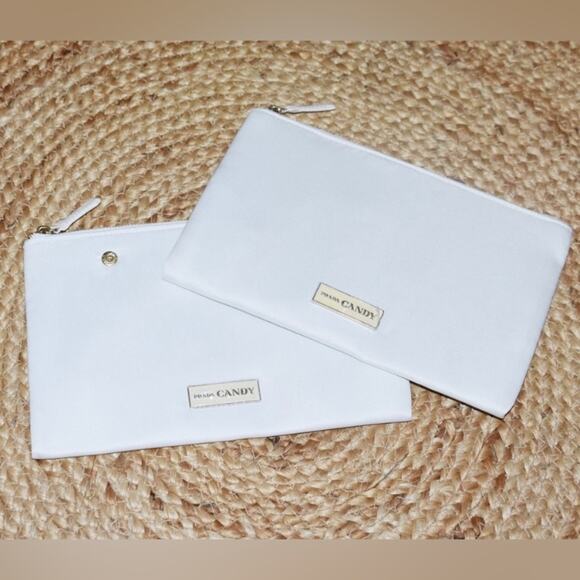 PRADA Candy Kiss White Makeup Travel Clutch Bags New w/o Box Limited Edition - Picture 1 of 7